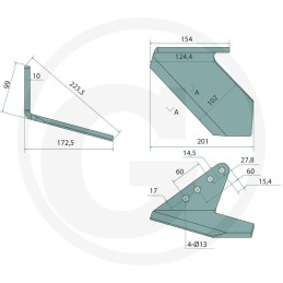 Aripa brazdar dreapta Horsch 00311329