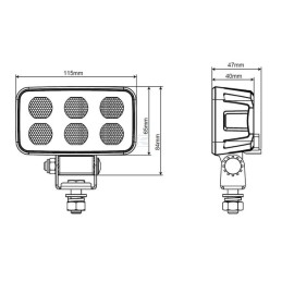 Lampă de lucru LED, 60W, 4630lm, dreptunghiulară