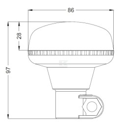 Girofar LED, profil redus, 15W, 12-24V