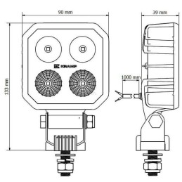 Set lămpi de lucru LED, 2x9W, albastru