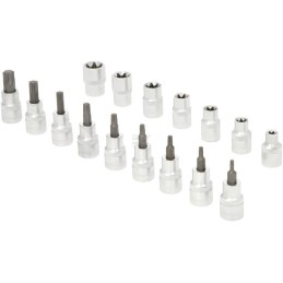 Set capete chei tubulare 1/2" cu profil torx interior și exterior