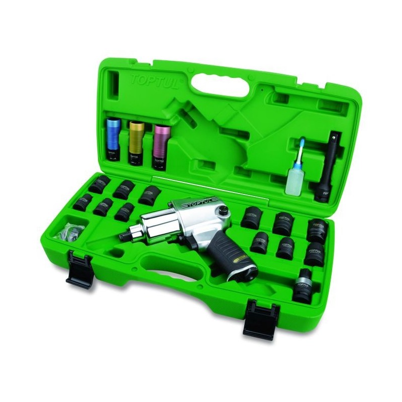Cheie de impact pneumatică 1/2” 949Nm set 27 piese TOPTUL