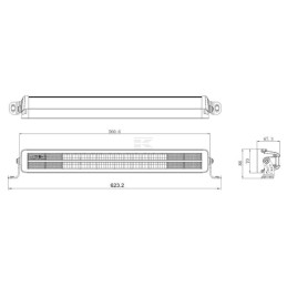 Lampă de lucru LED bară 200W 16800lm 12/24V – alb/portocaliu, 40LED
