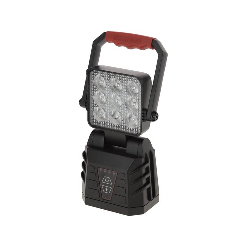 Lampă de lucru LED reîncărcabilă – portabilă cu mâner, 9 LED, suport perete