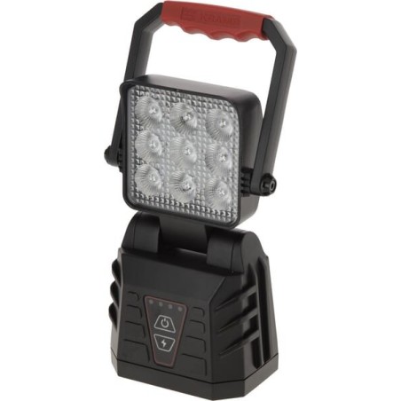 Lampă de lucru LED reîncărcabilă – portabilă cu mâner, 9 LED, suport perete