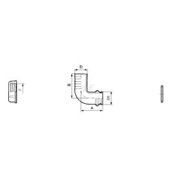Racord furtun cot 90° 30mm - 1 1/2" Arag 116630