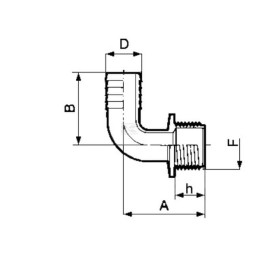 Racord furtun cot 90° 15mm x 1/2" tata Arag 113215L