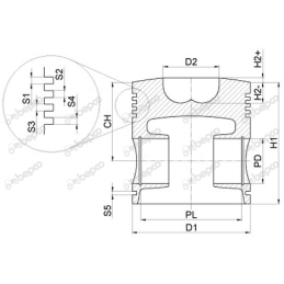 Piston cu segmenti Massey Ferguson 3639048M1Ø91.49 MM - STD