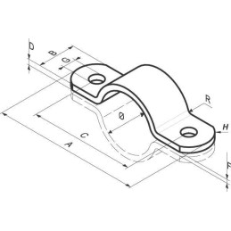 Brida teava galvanizata 1/2"