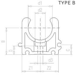 Colier de fixare pentru tevi 32/42