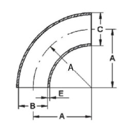 Cot 90? negru 5" 133,0x3,6mm