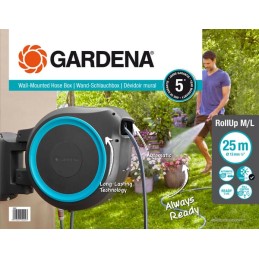 Cutie rola furtun cu montare pe perete XL, 35m 1/2" cu pulverizator