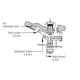 Aspersor reglabil V60 cu filet tata 3/4"