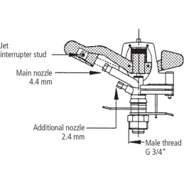 Aspersor reglabil V60 cu filet tata 3/4"