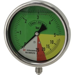 Manometru diametru 100mm 0-5-20-25 1/4" BSP conexiune inferioara