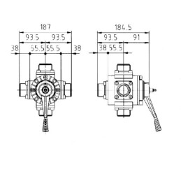 Robinet cu bila 4/5 cai 1 1/2"
