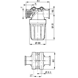 Filtru presiune 55l 1/2"