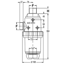Filtru de absorbtie 2"M 260l/min, 50 mesh