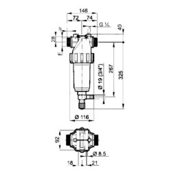 Filtru presiune 1 1/2" tata