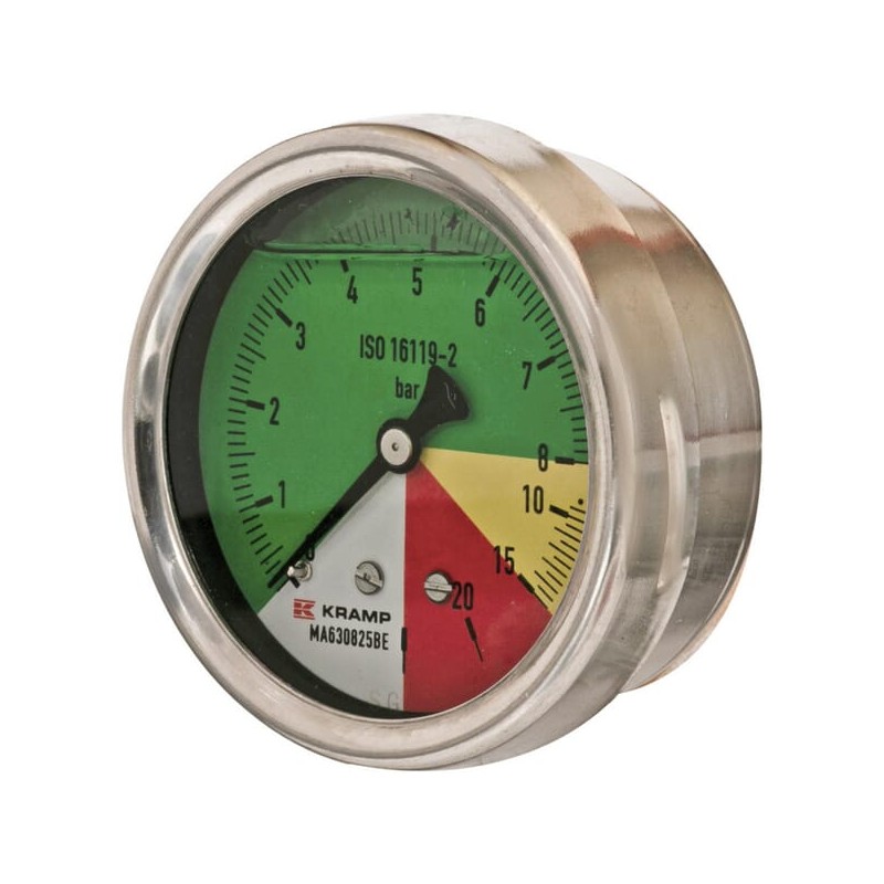 Manometru diametru 63mm 0-8-15-25 1/4" BSP conexiune spate