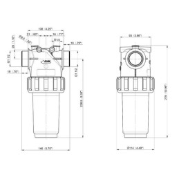 Filtru conducta 1 1/2" tata 200-280l/m