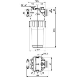 Filtru presiune 210l racord cu furca