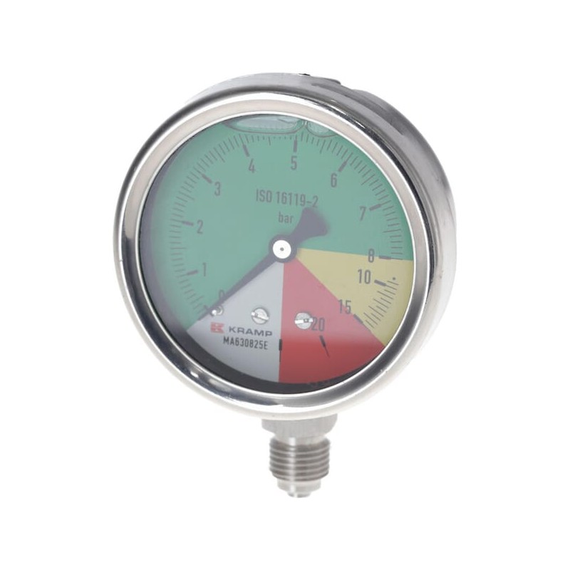 Manometru diametru 63mm 0-8-15-25 1/4" BSP conexiune inferioara