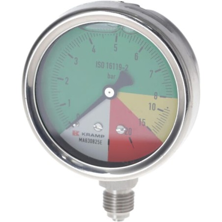 Manometru diametru 63mm 0-8-15-25 1/4" BSP conexiune inferioara