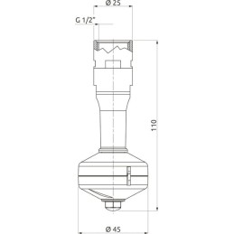 Cap de clatire pentru container 1/2" mama