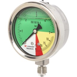 Manometru diametru 63mm 0-5-20-25 1/4" BSP conexiune inferioara