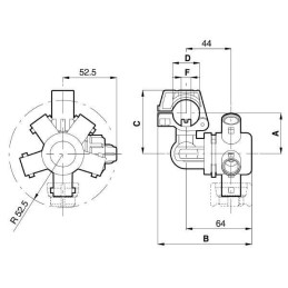 Corp duze 4 capete 22mm