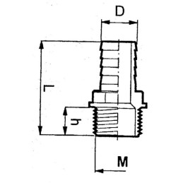 Racord furtun 13mm x 1/2" tata
