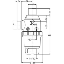 Filtru de absorbtie 1 1/2"M 150l/min, 50 mesh