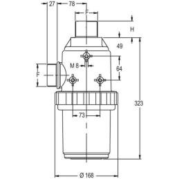 Filtru de absorbtie 2"M 260l/min, 50 mesh