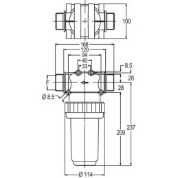 Filtru de presiune 1 1/2" 280l/min, 50 mesh