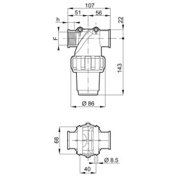 Filtru conducta 1" mama 32 mesh