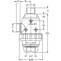Filtru de absorbtie 2"M 220l/min 32 mesh