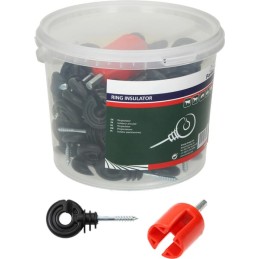 Izolator inelar negru cu șurub 40mm x diametru 5,0mm 90 buc. Farma