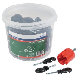 Izolator inelar negru cu șurub 40mm x diametru 5,0mm 90 buc. Farma