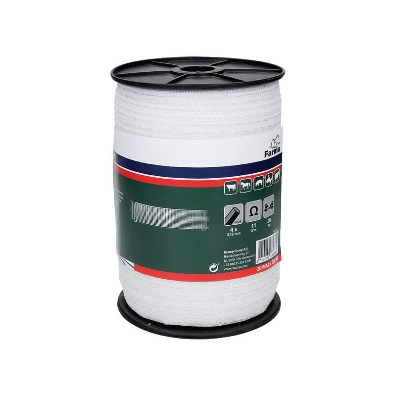 Bandă gard electric 20mm 200m 4x0,15mm fire oțel inoxidabil