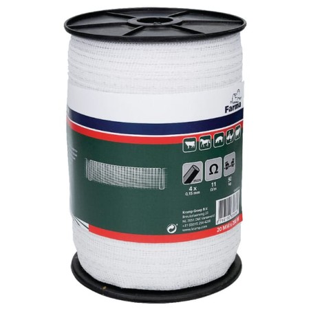 Bandă gard electric 20mm 200m 4x0,15mm fire oțel inoxidabil