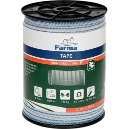 Bandă gard electric 20mm 200m 6x0,30mm conductivitate ridicată