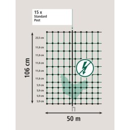 Plasă pentru păsări de curte 106cm 50m SP verde