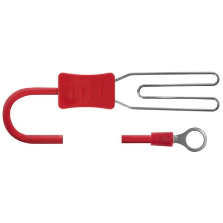 Cablu conector cu clemă inimă si ocheț metalic M8, 125cm