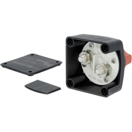 Întrerupător baterie pătrat, negru, M10, 12/24V, 300A/1.000A (5sec), IP54