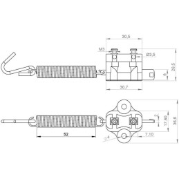 Comutator lumină de frână, cu arc, 12V