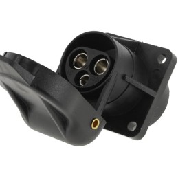 Soclu 3 pini, plastic, 12/24V, terminale lamă, fixare cu 4 șuruburi
