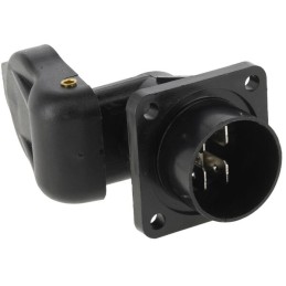 Soclu 3 pini, plastic, 12/24V, terminale lamă, fixare cu 4 șuruburi