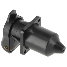 Soclu 3 pini, plastic, 12/24V, terminale lamă, fixare cu 4 șuruburi