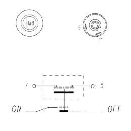 Comutator tip buton Start rotund galben